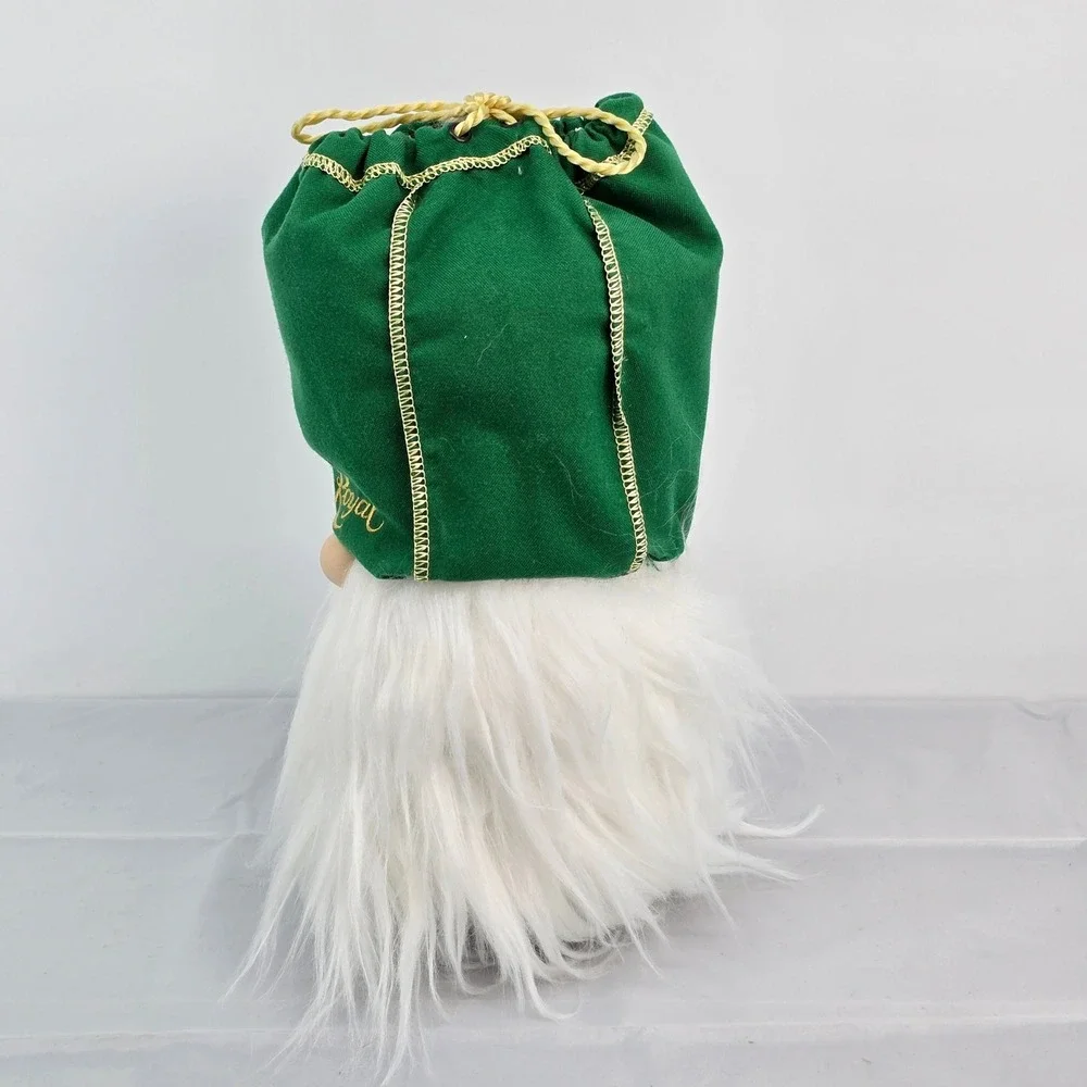 Crown Royal‎ Plush Gnome Christmas Holiday Decor Green Gold Accents Hand Made